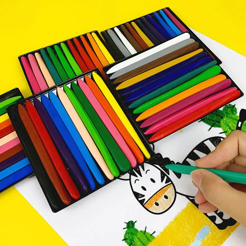 

24 Colors Plastic Earlyeducation Tools Drawing Tool Non Dirty Hand Marker Colored Crayon Wax Pencil Oil Painting Stick