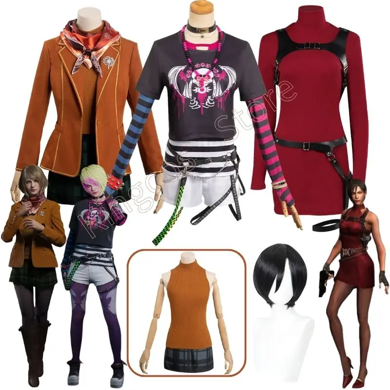 

Resident 4 Remake Ashley Graham Evil Cosplay Costume Ashley Casual Outfit Ada Wong Cosplay Dress Women Halloween Disguise Suit