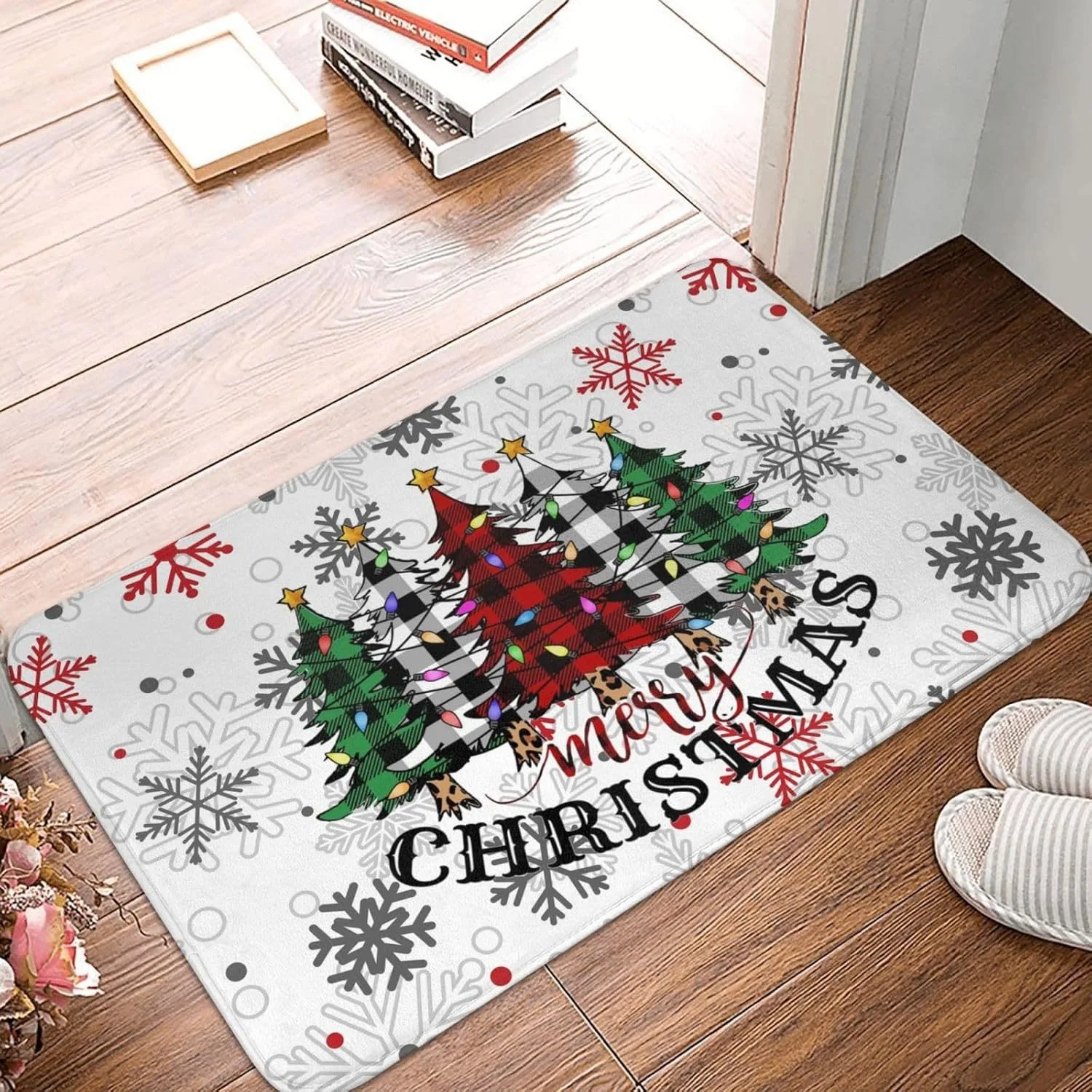 Веселого Рождества украшение дверной коврик рождественская елка с принтом
