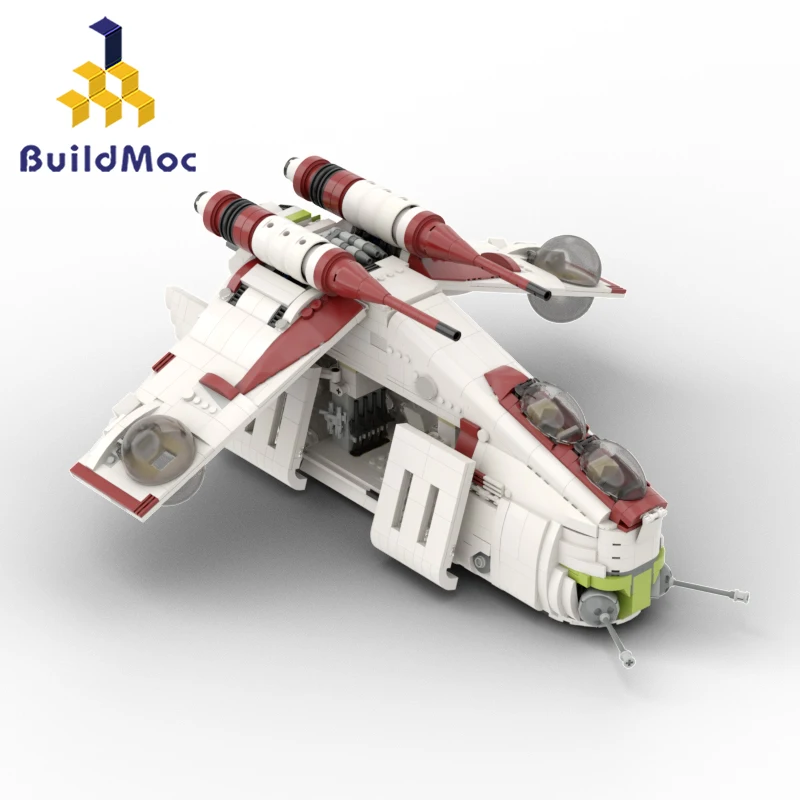 

BuildMoc, пулемет, космический корабль, набор строительных блоков для 75021 боевого самолета, самолета, кирпичи, игрушки для детей, подарки