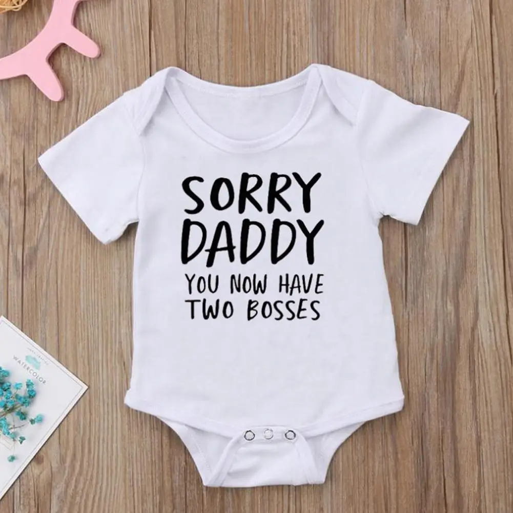 

Children's Jumpsuit Letter SORRY DADDY Printed Clothes Comfortable Romper