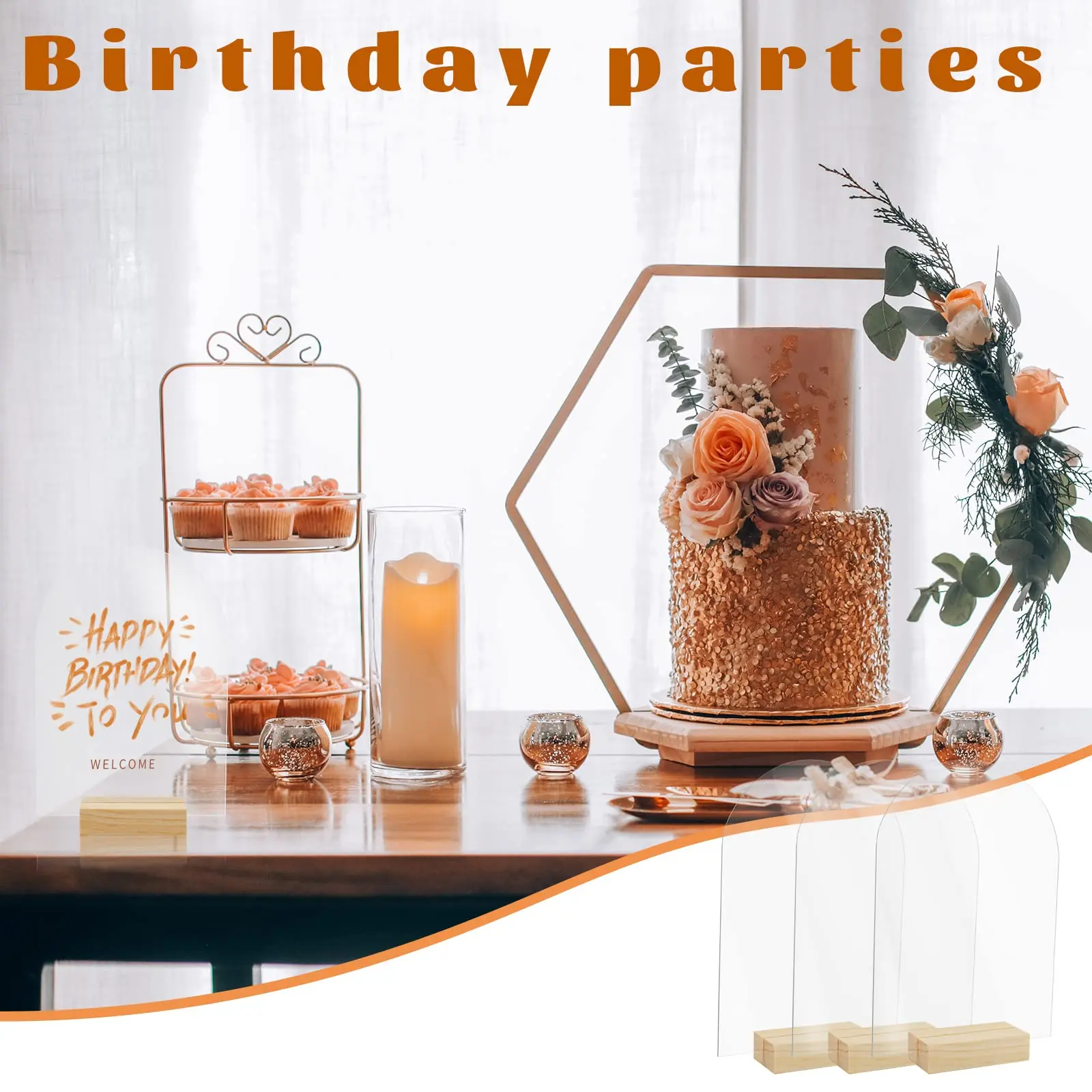 12 шт./набор прозрачные акриловые знаки с деревянной подставкой