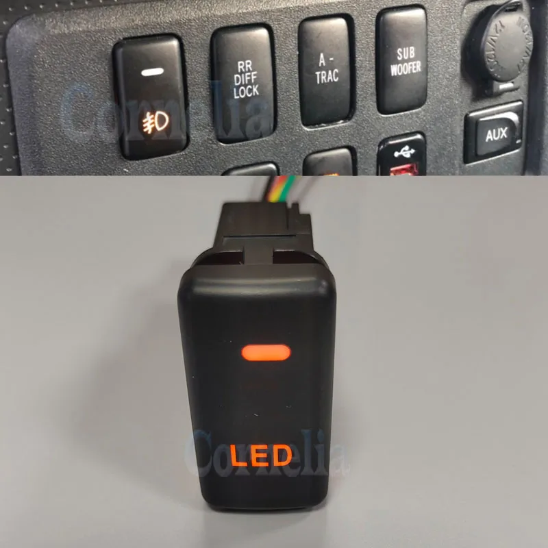 

Orange Light Car LED Light Switch with Connecting Wire for Toyota Land Cruiser Hilux Prado 120 FJ CRUISE LC76 REIZ 2006-2009