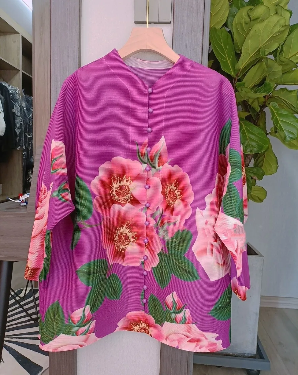 2023 Spring Chinese  Style Floral Print Women's Elegant O-neck Shirt Tops C578