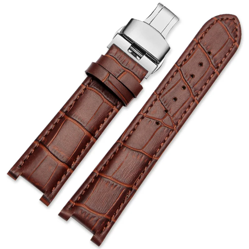 20*11mm 20*12mm 22*13mm Genuine Leatehr Watchband for GC Guess  PASHA W3108/HPI004 Watch Strap Butterfly Buckle Bracelet