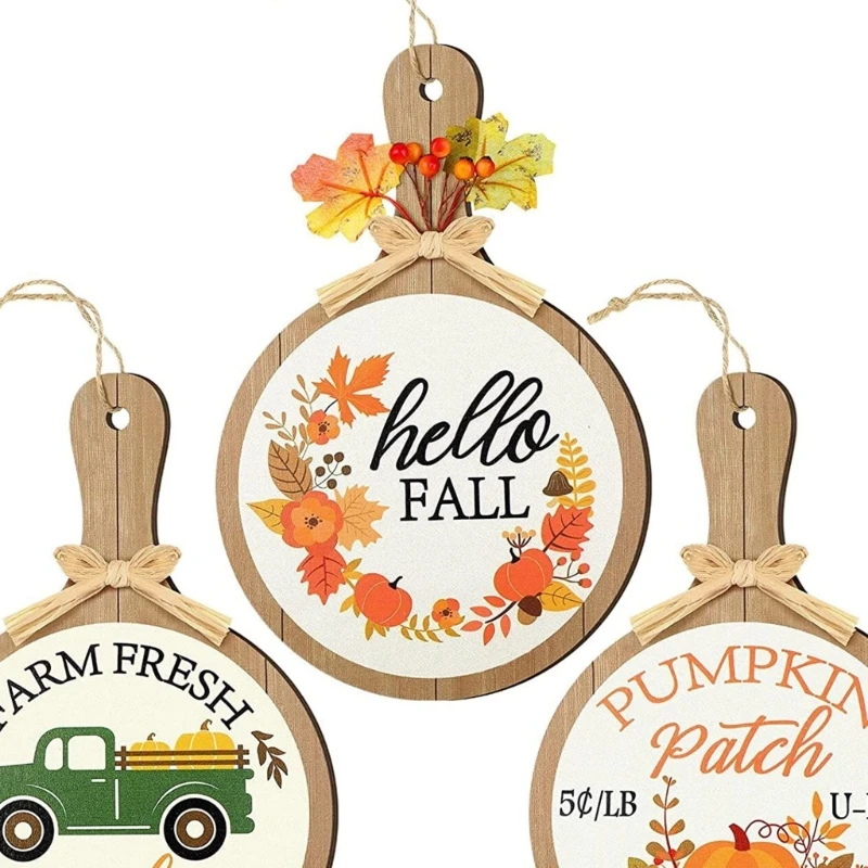 

Набор из 3 деревянных декоративных подвесок в виде тыквы