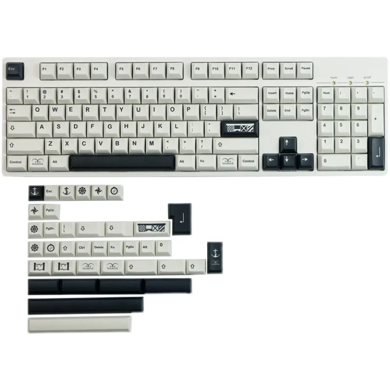 

Keycap Set for Mechanical Keyboard,Seafarer Theme,ISO Kit Included,PBT,Dye Sublimation,Opaque