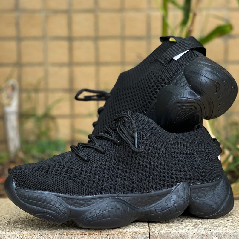 Women Sneakers Outdoor Platform Walking Shoes Knitted Casual Trendy Trekking Shoes Famale Sneakers Plus Size 35-44