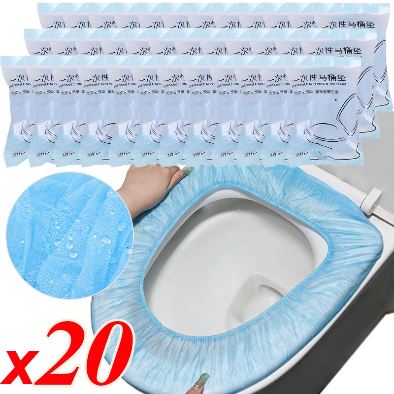 

1-20pcs Disposable Toilet Seat Cover Portable 100% Waterproof Safety Mat for Travel Camping Public Toilet Bathroom Accessiories