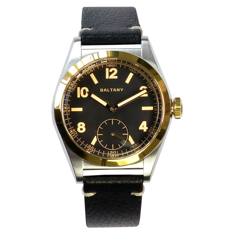 

Baltany Mens Pilot Watches Luxury Watch 36mm Military Quartz Wristwatch C3 Luminous Bubble Sapphire 100M Waterproof VD78