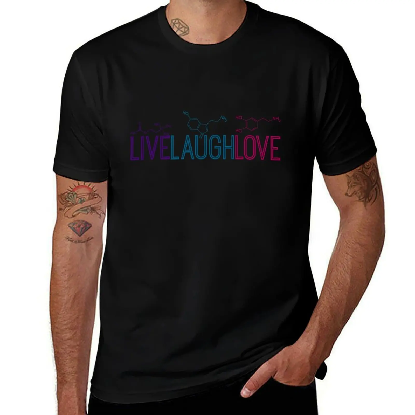 Футболка Live Laugh Love Molecules мужская одежда с графическим рисунком футболка рубашка