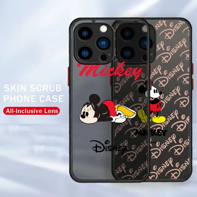 

Fun Mickey Minnie Easy Art Matte Skin Feel Clear For iPhone 6 11 XS XR 14 8 Plus 12 13 Pro Max 7 X SE 6S SE2022 Fundas