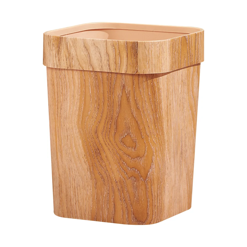 

Bathroom Waste Basket Food Bin Large Garbage Can Bucket Office Trash Wooden Kitchen Wastepaper