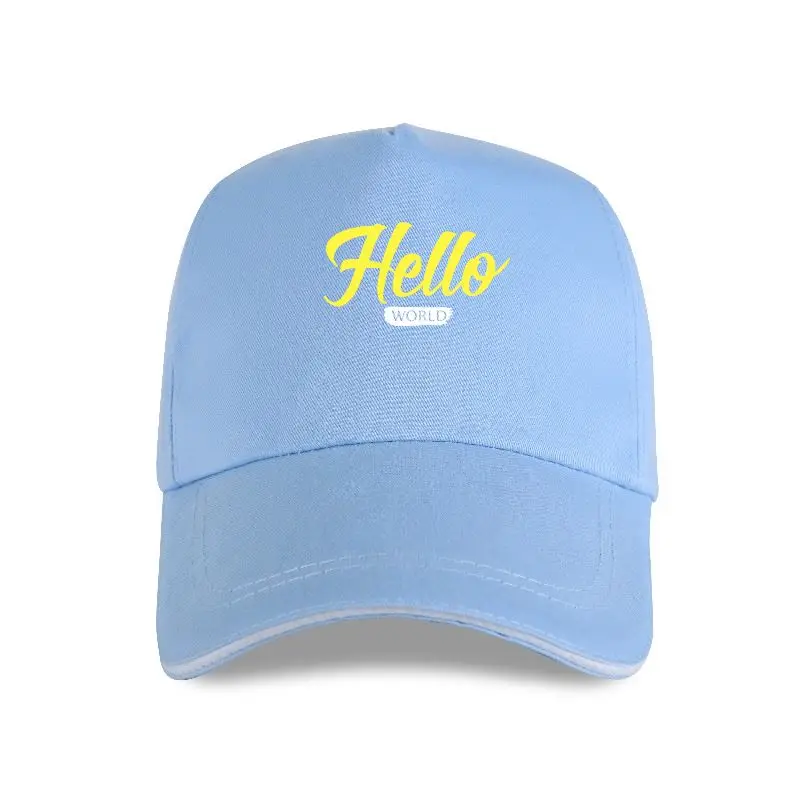 

Summer Mens Geeks Must Have 100%Cotton Flock Print white hello Baseball cap