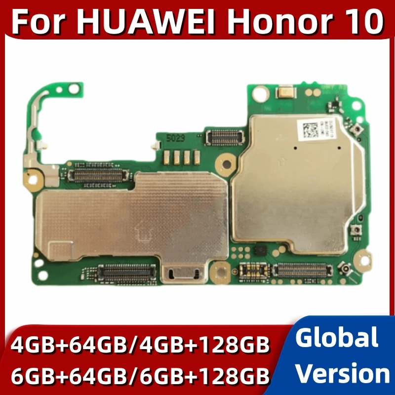 

Original Unlocked Mainboard For Huawei Honor 10 Motherboard Full Chips Logic Board 64GB 128GB ROM With Global Android Firmware