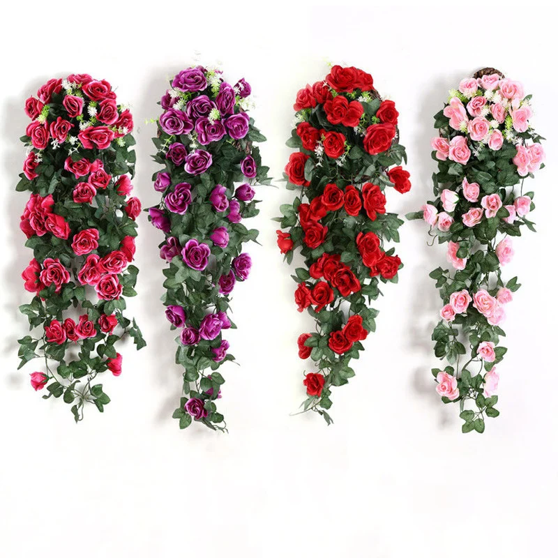 

Искусственный цветок, искусственное растение, настенные подвесные розы, аксессуары для домашнего декора, Свадебный Декоративный венок