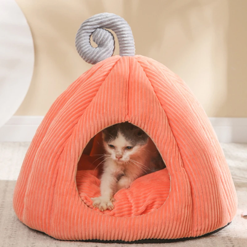 

Hot Sell Cat Bed Warm Pet Basket Cozy Dog House Kitten Lounger Cushion Cat House Tent For Small Dog Mat Washable Cave Pets Beds