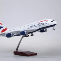 50 5cm 1160 scale model airplane airbus a380 british airline with light and wheel diecast resin aircraft collection display toy