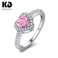 kogavin anillos mujer ring rings party fashion accessories wedding gift pink anillos crystal 3a cubic zirconia engagement female