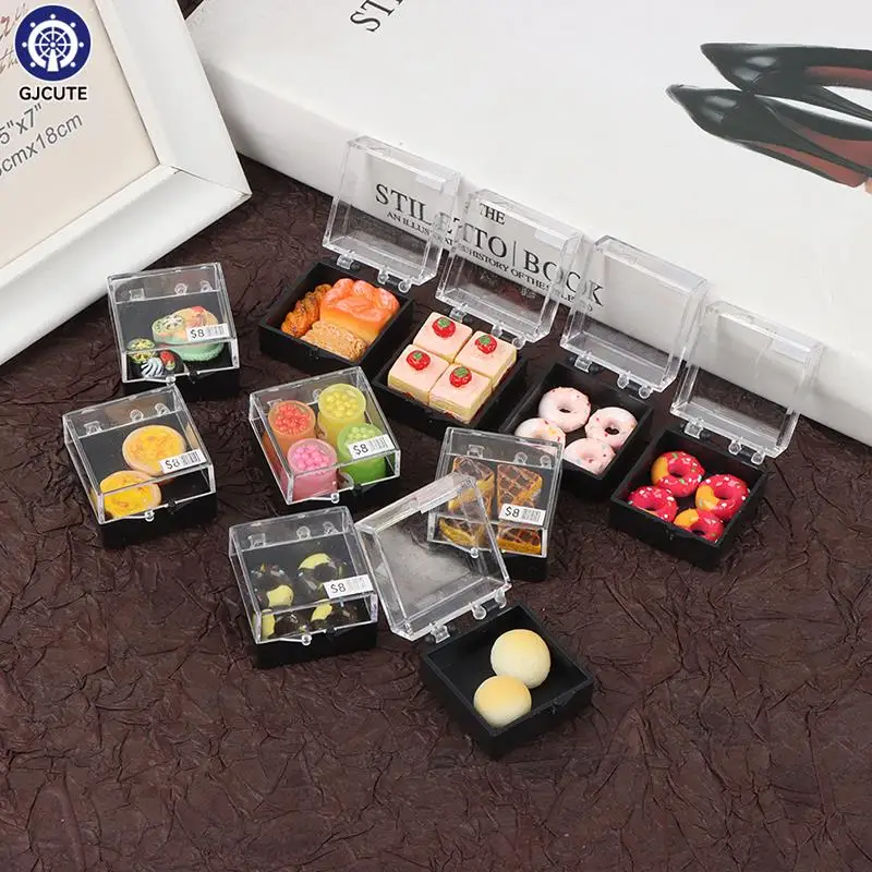 

1:12 Simulation Mini Cake Dollhouse Miniature Dessert Box Set Food Scene Model DIY Kitchen Food Toys Doll House Accessories