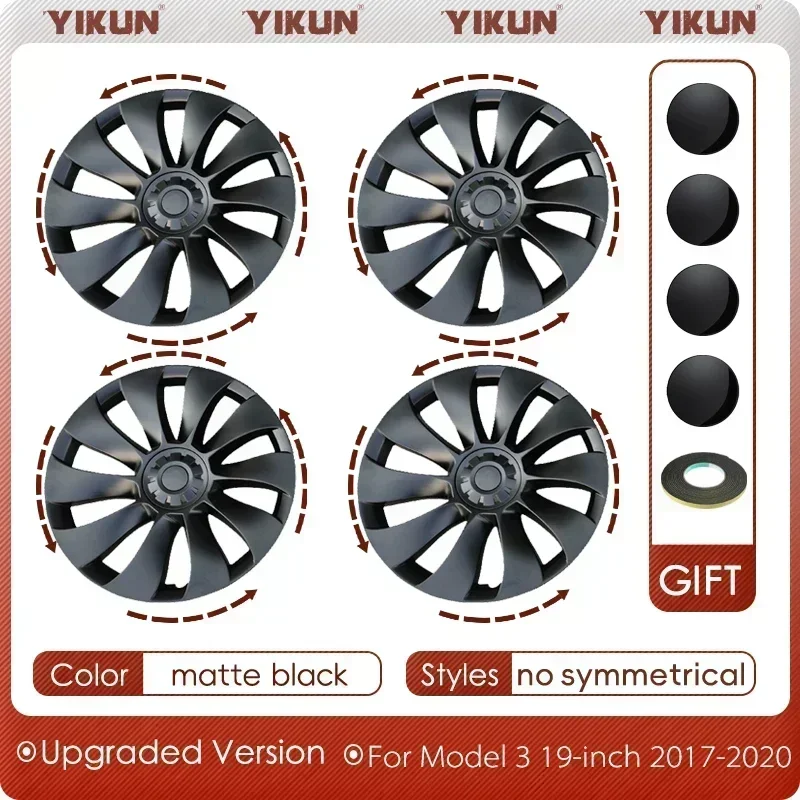 

4 шт. крышка ступицы для Tesla Model 3 19 дюймов, сменная крышка колеса, крышка обода, полная крышка, аксессуары 2017-2019 2023