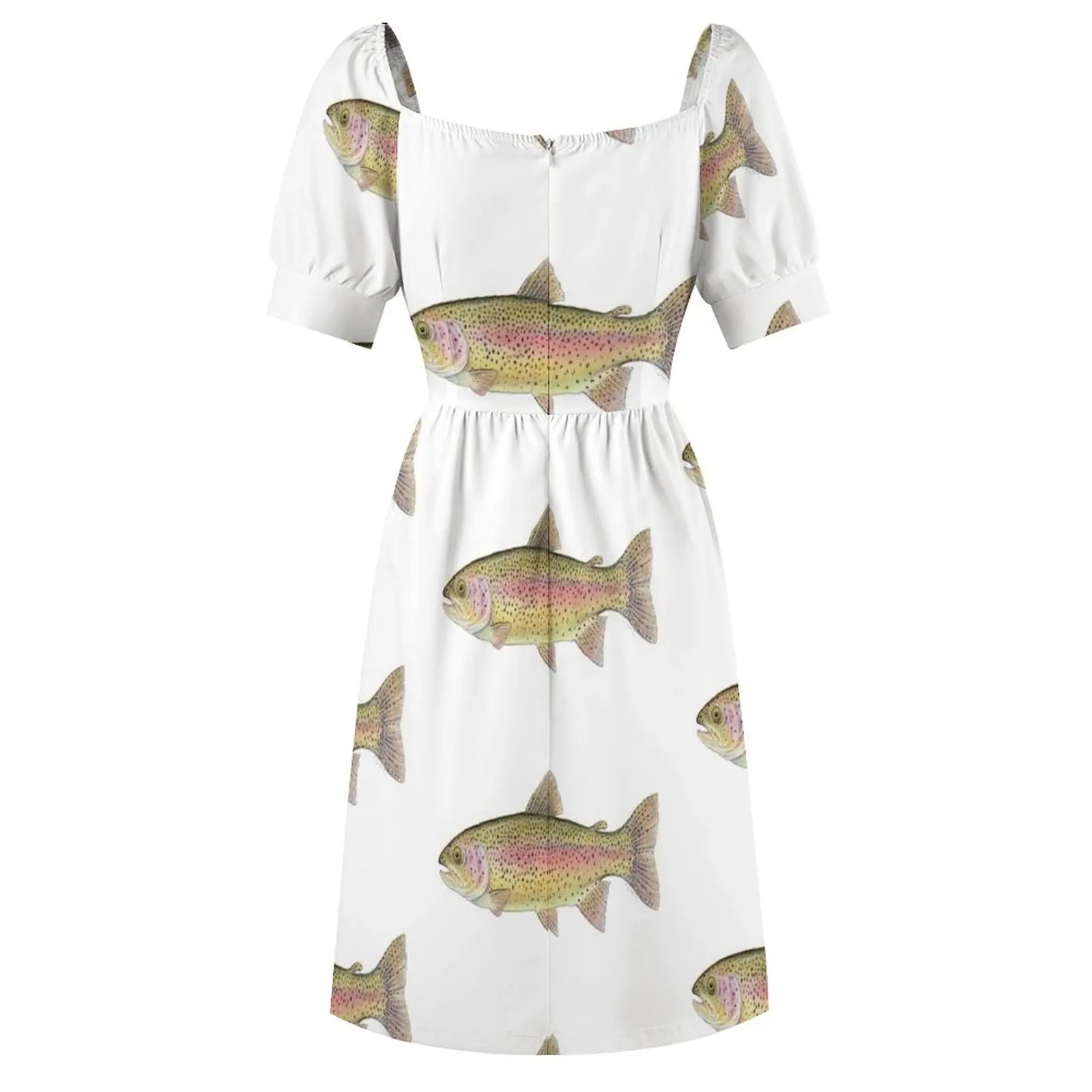 Платье с короткими рукавами Радужная форель (Онкожинч модное женское бандажное