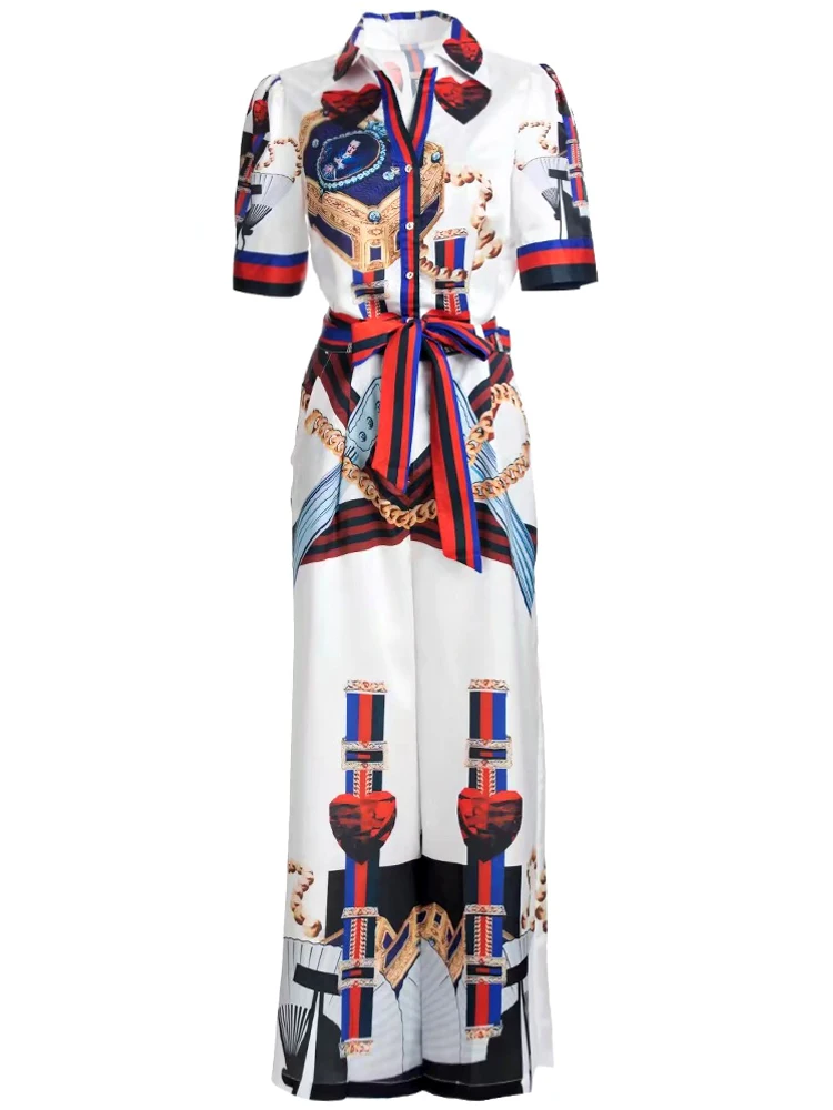 

Дизайнерские модные новые летние женские комплекты, повседневные брюки с широкими штанинами, винтажный элегантный праздничный офисный кос...