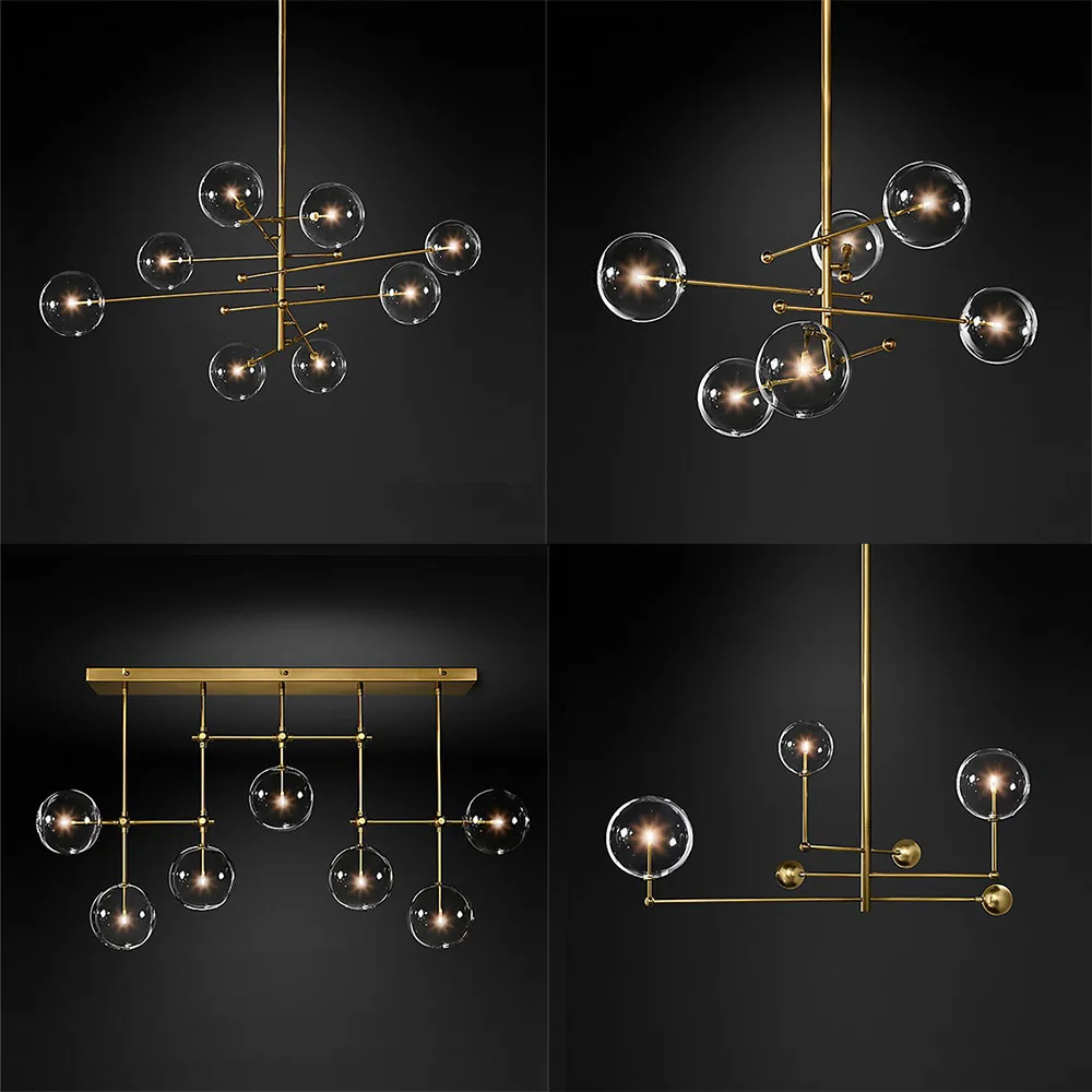 

Living Room American Style G4 Led Chandelier Gold Black Metal Hanging Chandelier Lighting Glass Globe Lighting Lamparas Fixtures