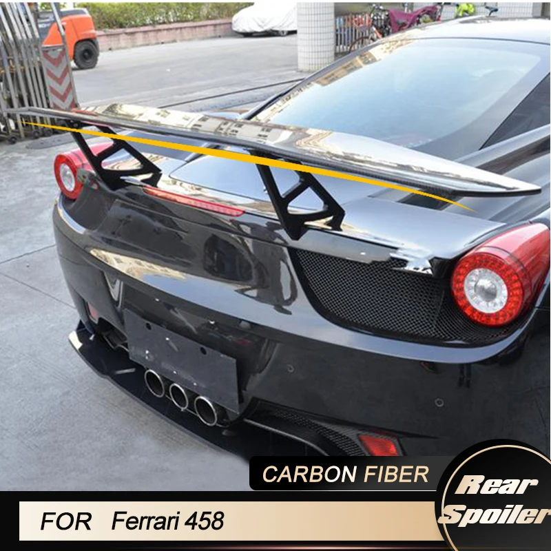 

Car Rear Trunk Spoiler Wing For Ferrari 458 Spider Base Convertible 2 Door 2011-2013 GT Racing Rear Trunk Spoiler Carbon Fiber