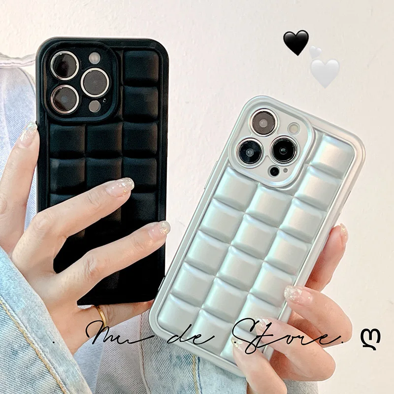 Чехол INS в Корейском стиле с 3D пуховым покрытием квадратный Ударопрочный Мягкий