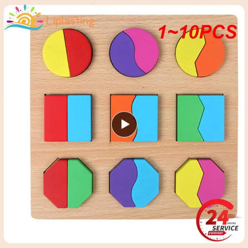 

Деревянные геометрические фигуры, Детская Когнитивная Игрушка раннего дошкольного обучения, обучающая игрушка для малышей, 1 ~ 10 шт.