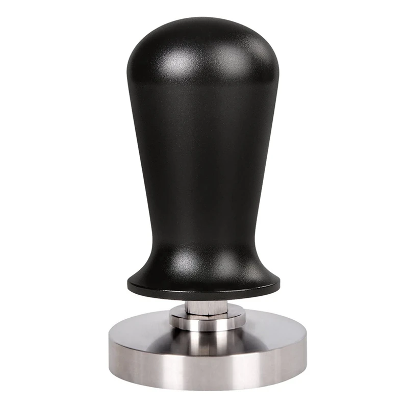 

53Mm Calibrated Espresso Tamper - Coffee Tamper With Spring Loaded Flat Stainless Steel Base