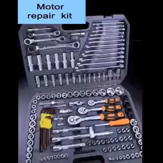 

46pcs machine auto repair tools combination set hand tools movement impact socket wrench spanner 1/4" small socket set//