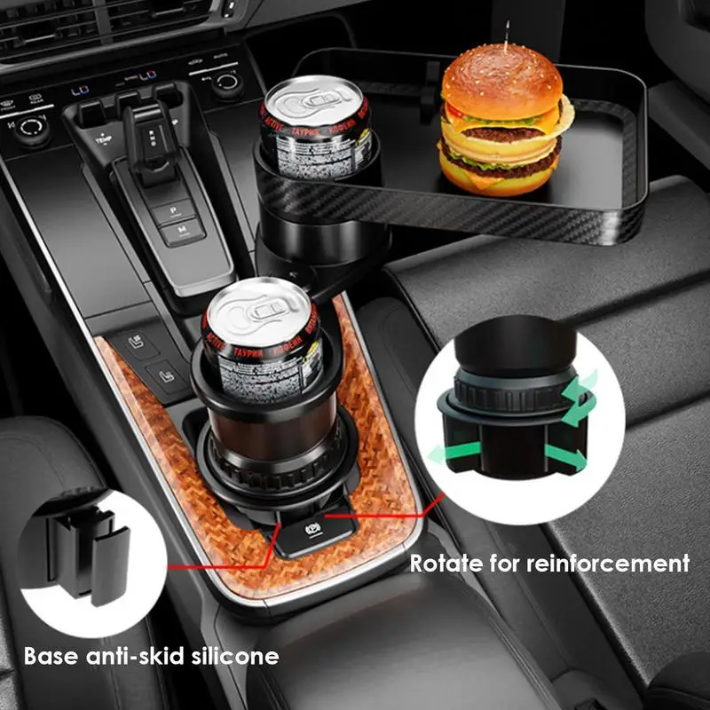 

Car Tray Cup Holder Food Table Tray Cup Holder Tray Eating Table Car Food Tray Cup Holder Space Saving Rotatable Anti Slip