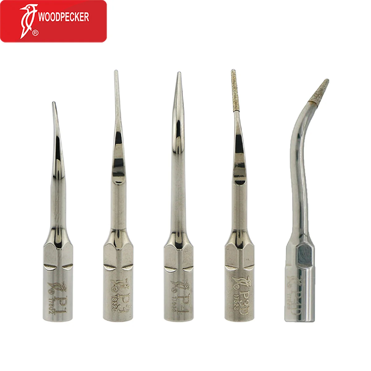 

5Pcs Woodpecker Dental Ultrasonic Scaler Scaling Tips P1, P3, P4, P3D, P4D, Fit EMS UDS