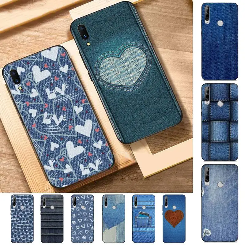 

Denim printed Phone Case for Huawei Y 6 9 7 5 8s prime 2019 2018 enjoy 7 plus