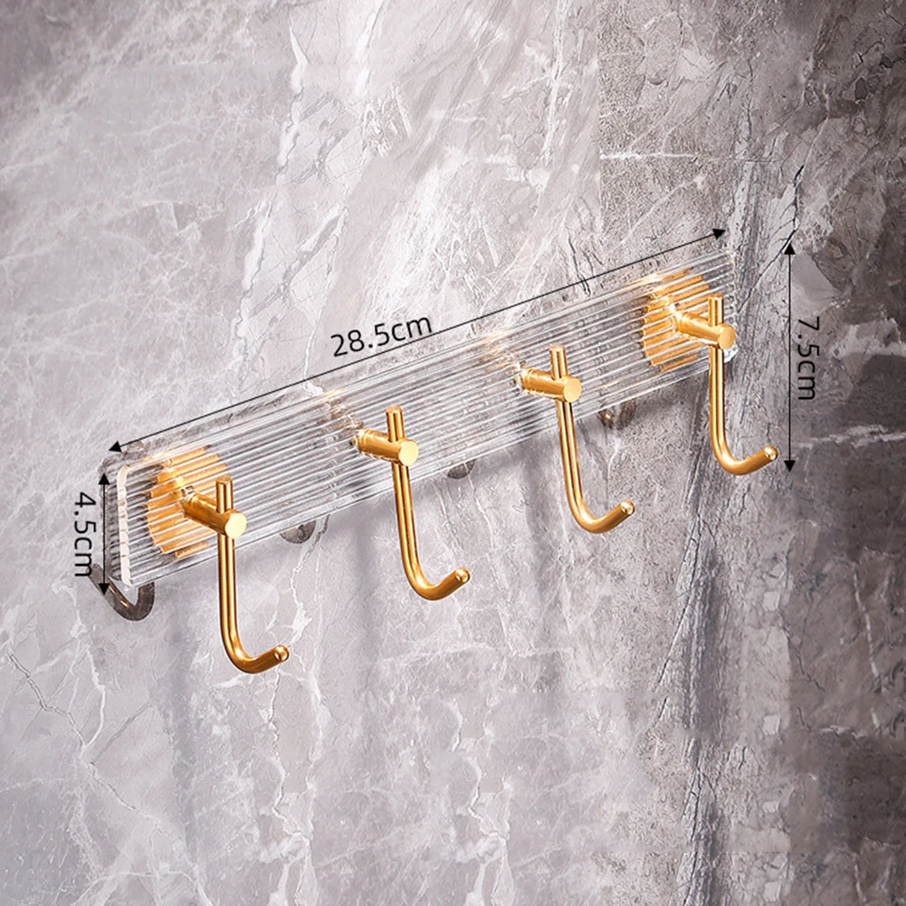 Gold Silver Acrylic Row Hook Multi-purpose Wall Hook Bag Coat Key Holder images - 6