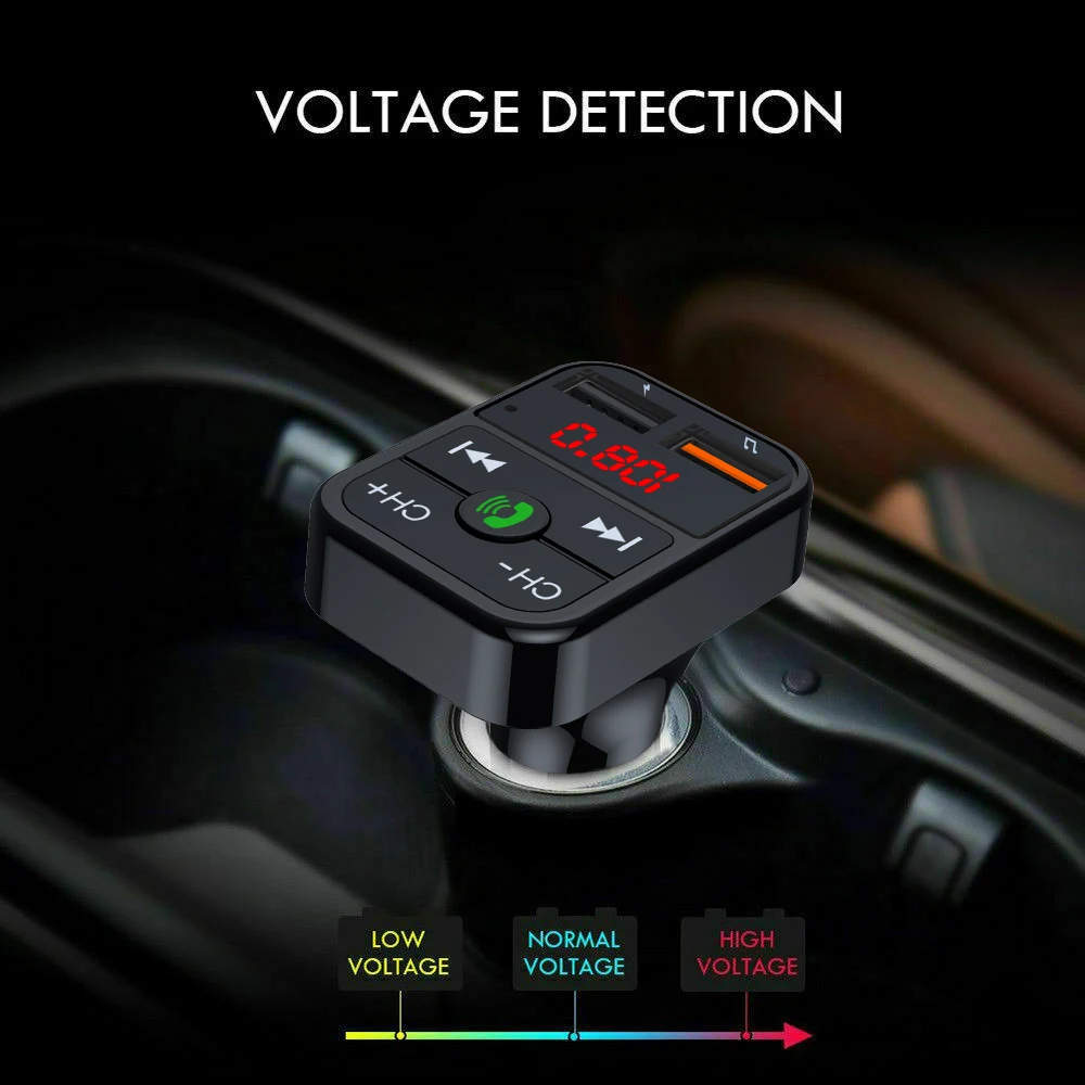 

Зарядное устройство, FM-передатчик, 2 USB 87,5-108 МГц, AUX аксессуары, BT 5,0, черный цвет, быстрая работа, запчасти для MP3-плеера, Новинка