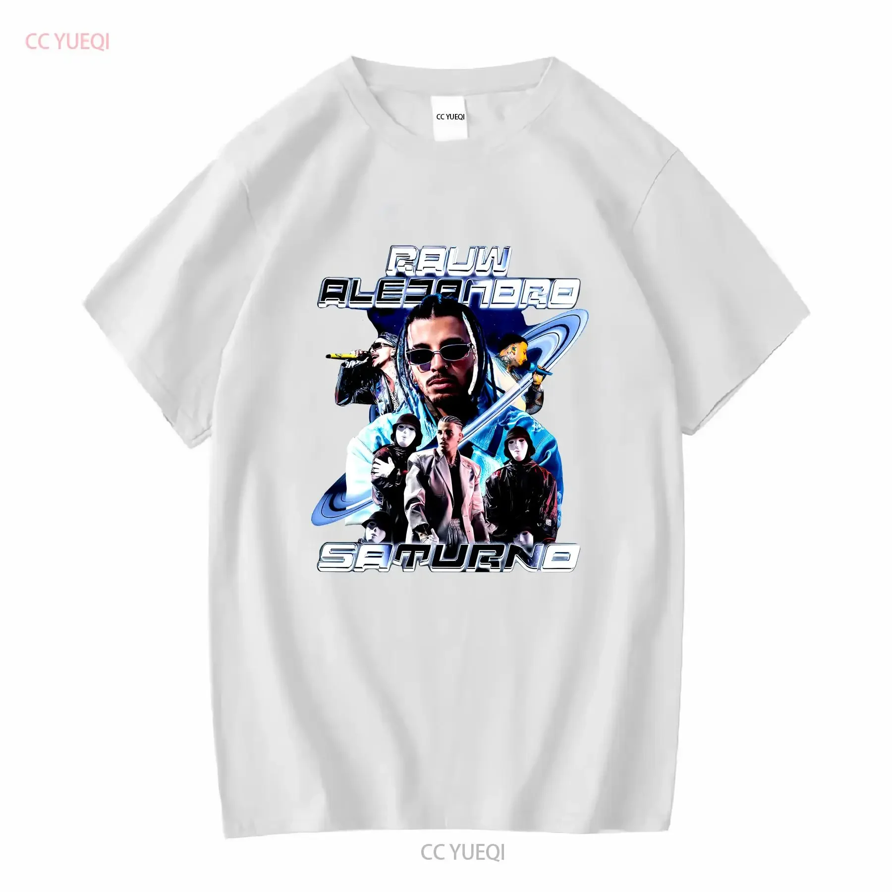Фото Футболка Rauw Alejandro Saturno Latino Tour 2023, все размеры S 2345XL, с длинными или короткими рукавами, винтажная, слегка повседневная, мягкая №4
