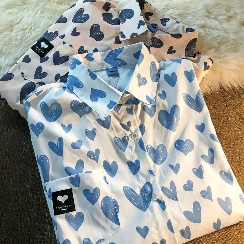 Рубашка-поло женская с длинным рукавом шикарная тонкая Свободная рубашка в