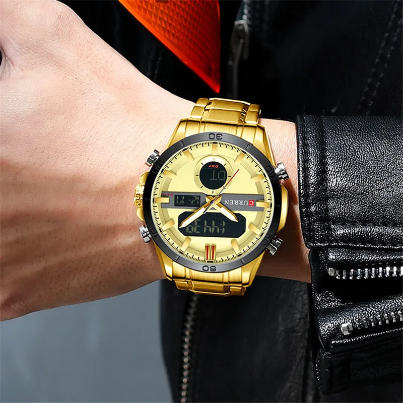 CURREN Sport Men Watch Top Brand Luxury Military Business Male Clock Gold Stainless Steel Quartz Digital Man Wristwatch 8384 3 CURREN Sport Men Watch Top Brand Luxury Military Business Male Clock Gold Stainless Steel Quartz Digital Man Wristwatch 8384 3