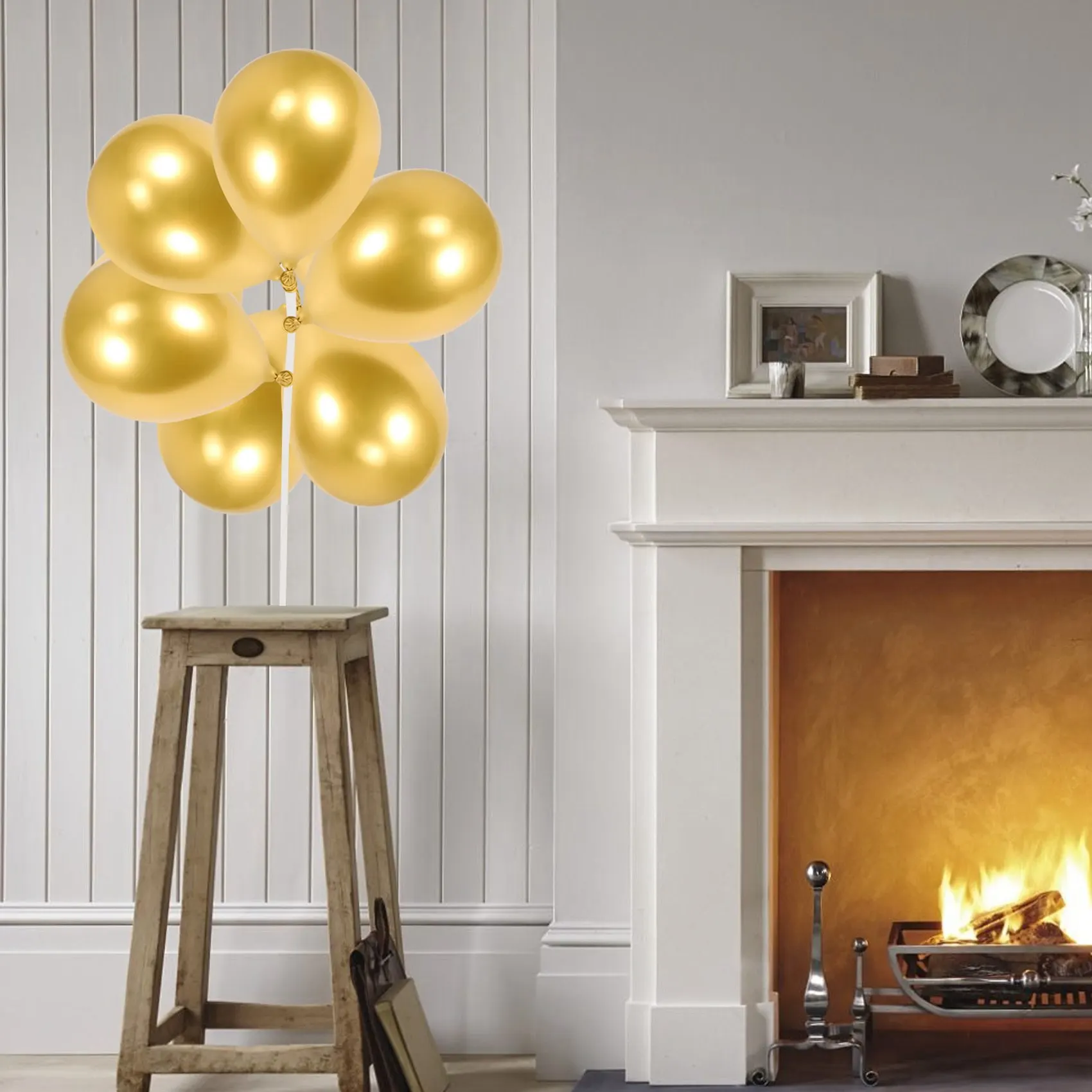 Шары латексные золотистые металлические хромированные 5 дюймов 100 шт.