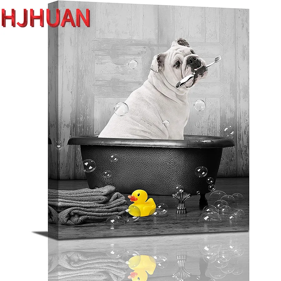 5D DIY декор для ванной комнаты алмазная живопись Французский бульдог полный раунд