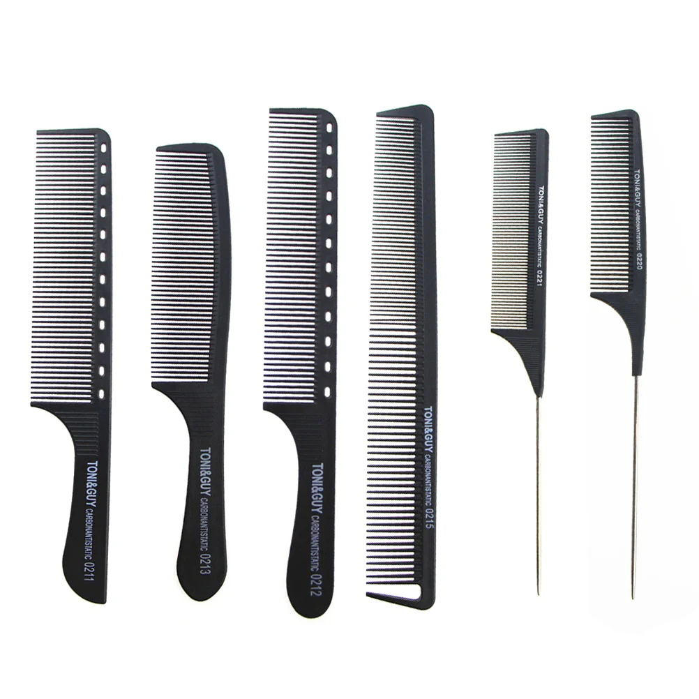 

6 Pcs Hair Teasing Comb Shearing Tools High Temperature Resistance Haircut Supplies Anti-Static Combs Cutting