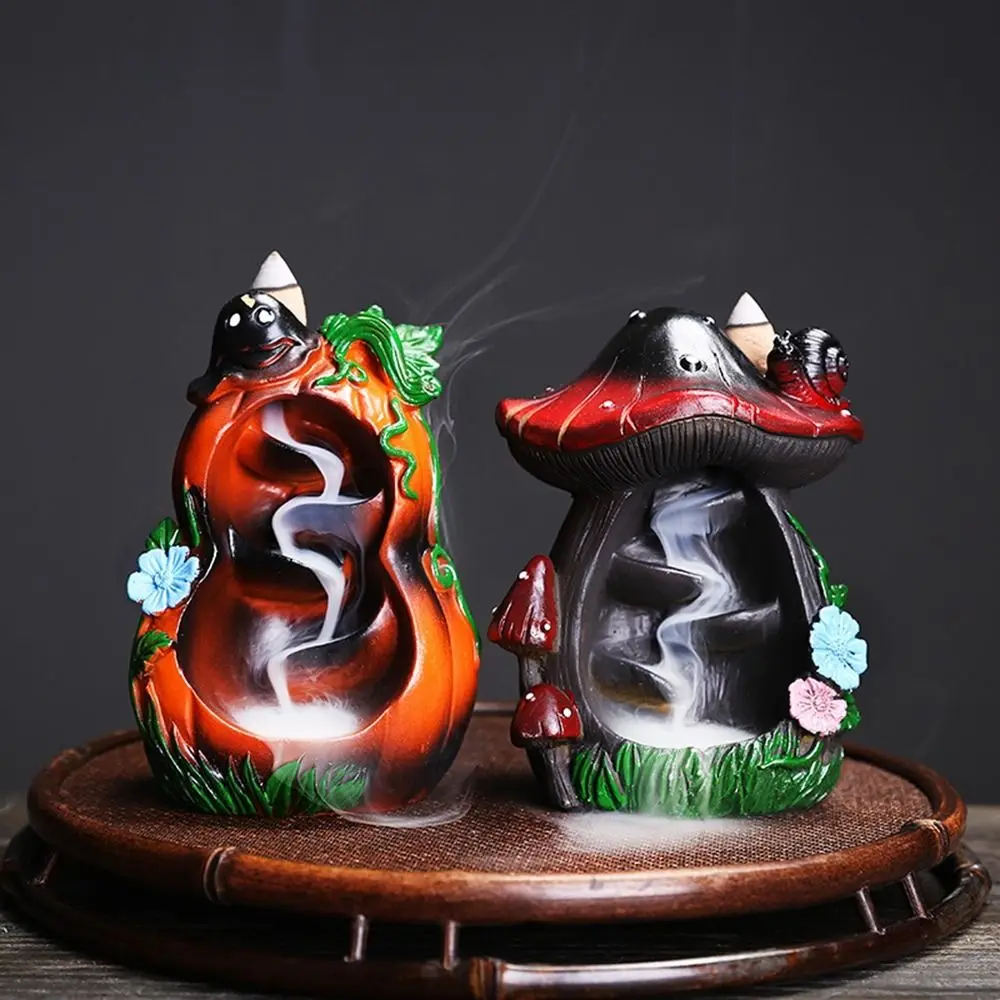 

Backflow Incense Censers Waterfall Smoke Incenses Cones Holder Mushroom Incense Tray Resin Fragrance Fireplace Home Decoration