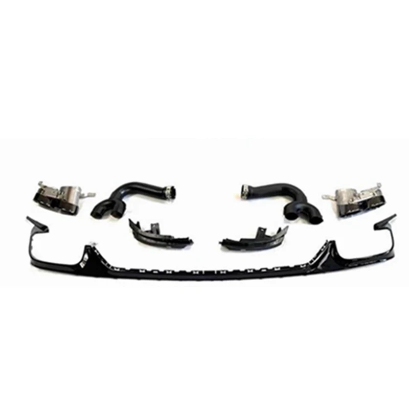 Черный задний бампер из АБС-пластика, диффузор, насадки на выхлопную систему, спойлер на дверь багажника для Audi Q8 S-line Q8 SQ8 2019 2020 2021 2022 2023