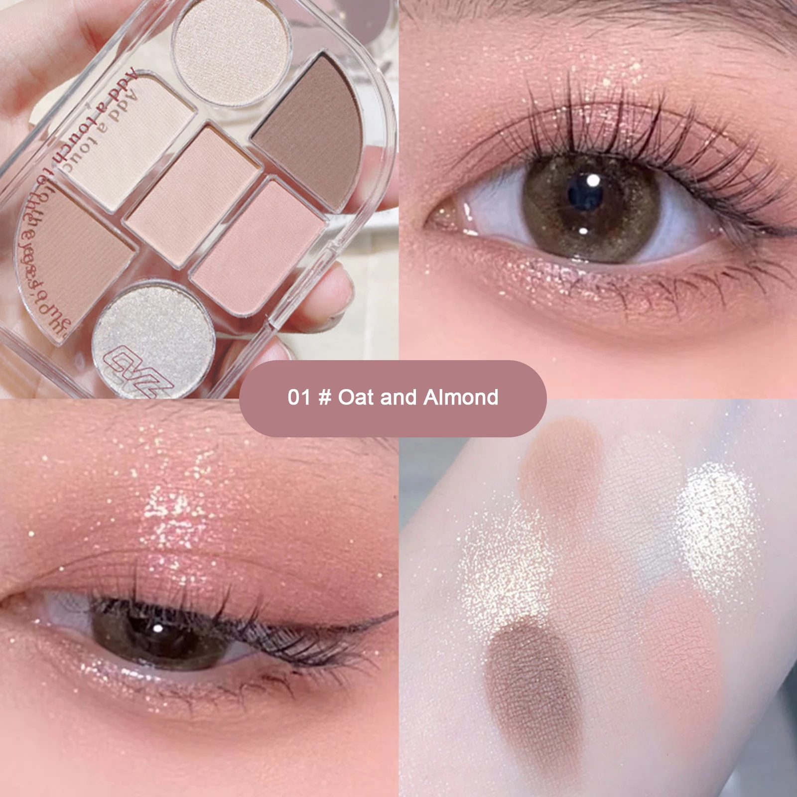 

7 Colors Eye Shadow Palette Purple Orange Glitter Pearly Eyeshadow Palette Fashion Korean Charming Eye Makeup Palette Cosmetics