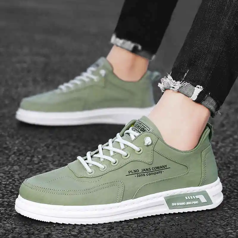 

Leather Running Shoes Husband Comfortable Walking Summer Sports Shoes Brand Trainer Green Sneakers Men Sport Shoes 2023 Tennis