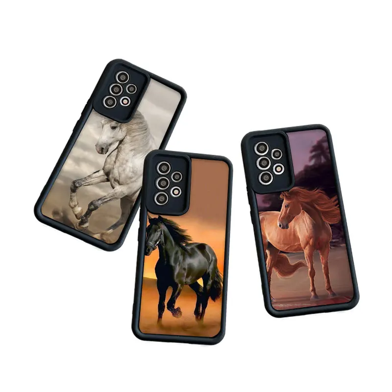 

Phone Case For Xiaomi Redmi Note 12 11 10 9 Pro 5G 10C 9s 9A 9C 9T K40 K50 All-inclusive Anti-drop Soft Cover Running Horse