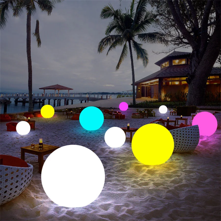 

Водонепроницаемый светодиодный светящийся шар для сада, наружный садовый ландшафтный светильник для газона, перезаряжаемый праздничный плавающий шар для бассейна